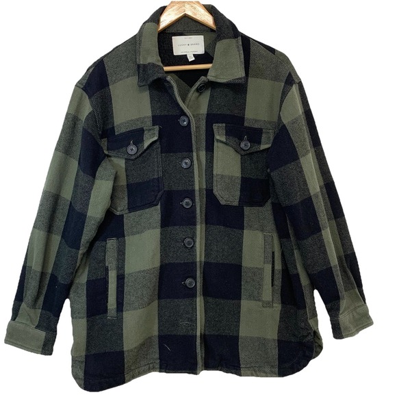 Lucky Brand Jackets & Blazers - Lucky Brand Oversized Schaket Shirt Jacket Buffalo Plaid 100% Cotton Woman Small